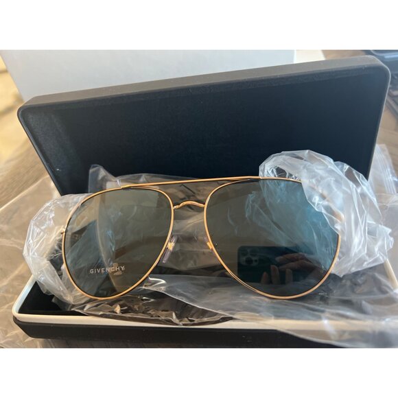 Givenchy Blue & Gold Aviator Sunglasses 61MM - Picture 7 of 7